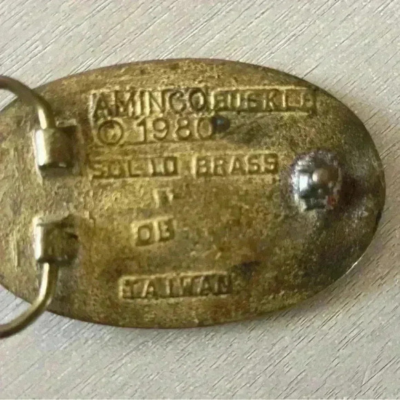 Vintage 80’s Solid Brass Aminco Belt Buckle - Picture 3 of 5